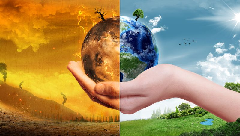 Climate change impacts illustration